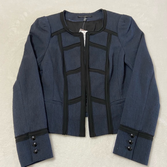 WHBM Navy Blue and Black Jacket 10 - Picture 2 of 5